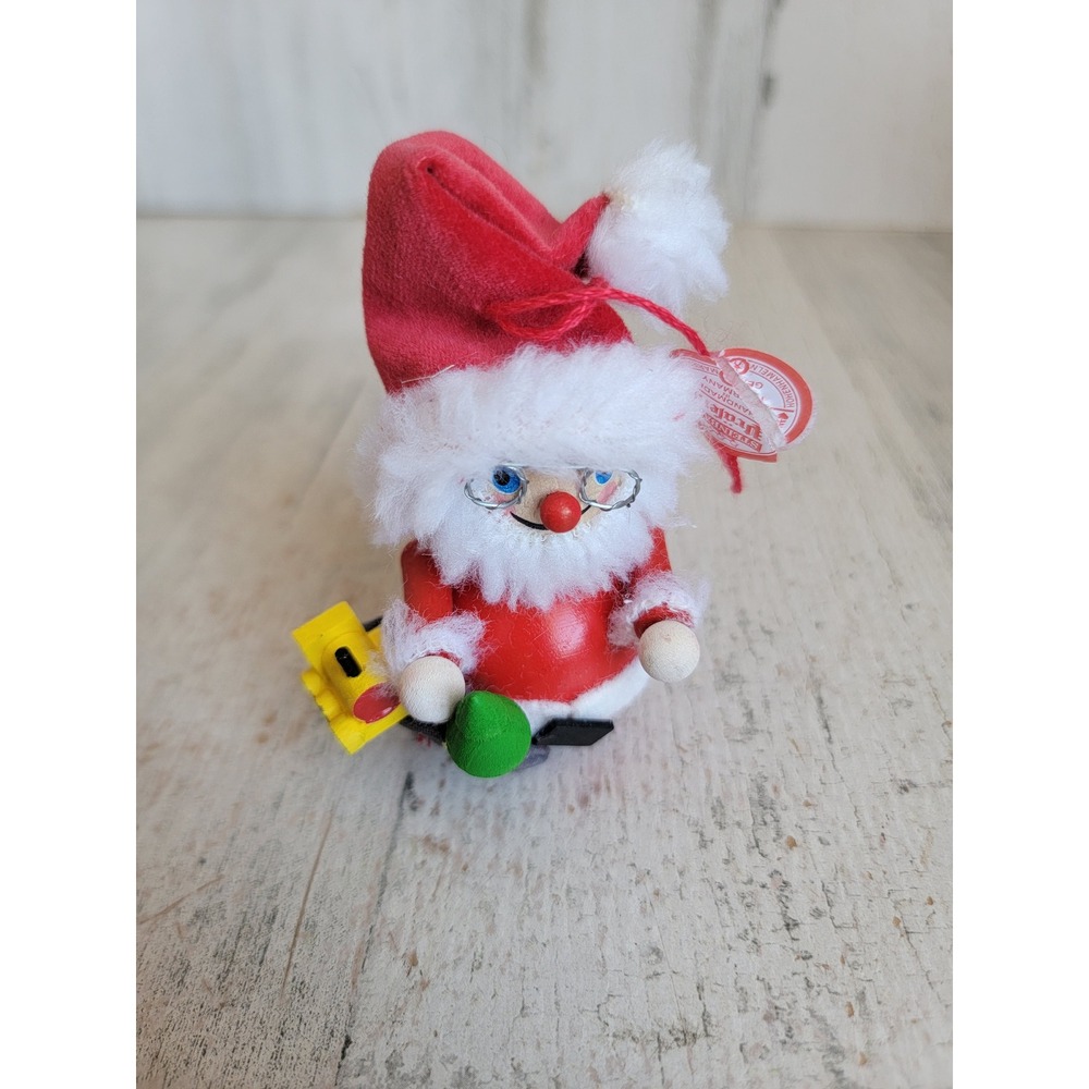 Steinbach Santa Claus gift bag German vintage ornament Xmas unique